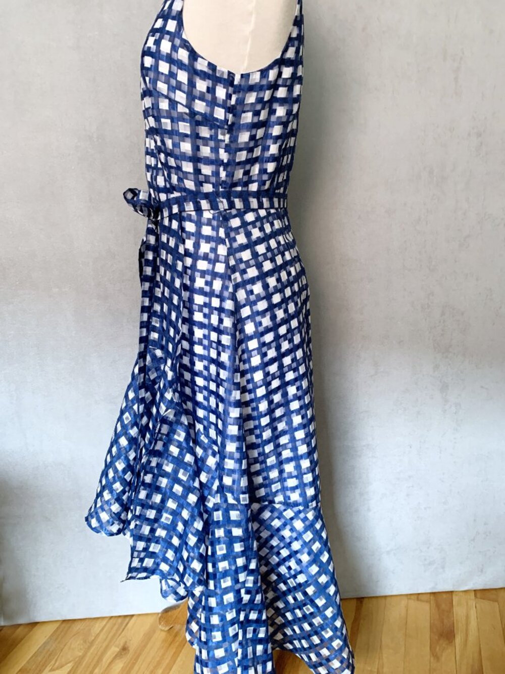 ABS Collection Royal Blue & White Faux Wrap Dress | Size 6 - Picture 4 of 14